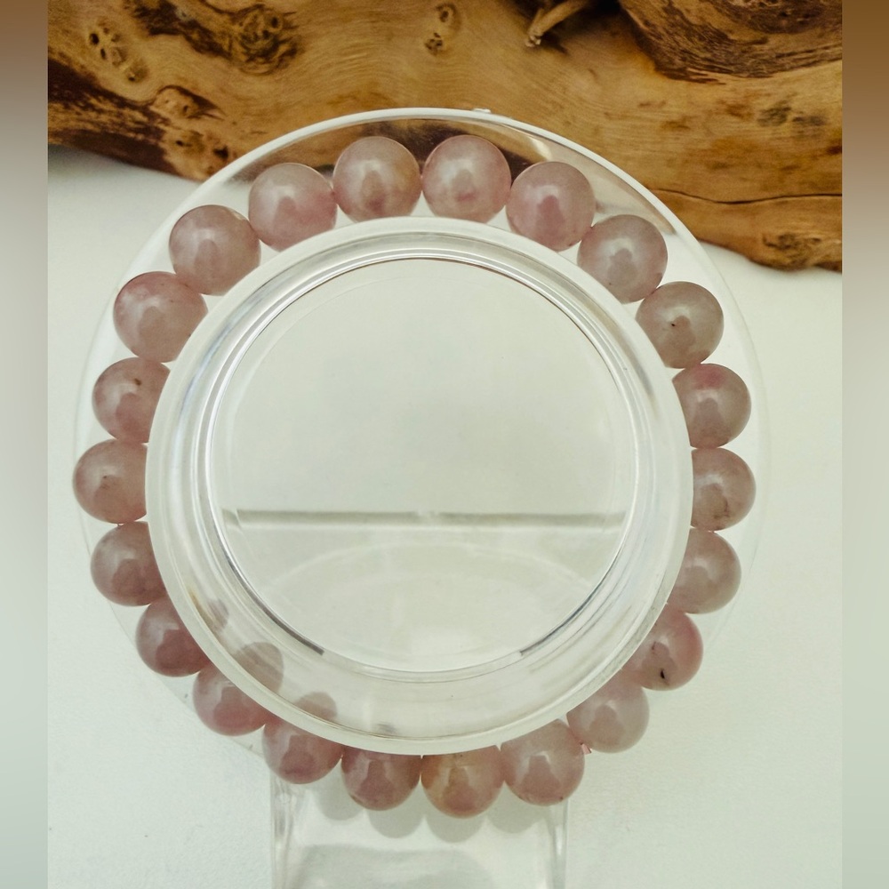 Natural Lavender Rose Quartz Beaded Bracelet Self love Crystal Healing Energy8mm